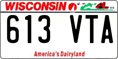 WI license plate 613VTA
