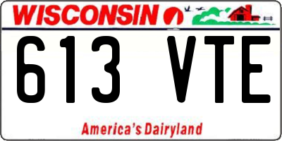 WI license plate 613VTE