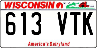 WI license plate 613VTK