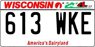 WI license plate 613WKE