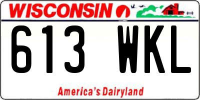 WI license plate 613WKL