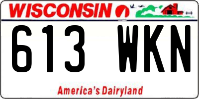 WI license plate 613WKN