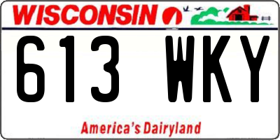 WI license plate 613WKY