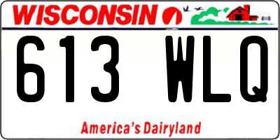 WI license plate 613WLQ