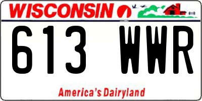 WI license plate 613WWR