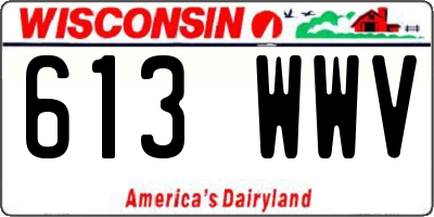 WI license plate 613WWV