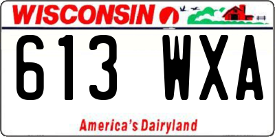 WI license plate 613WXA