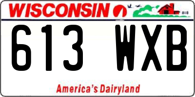 WI license plate 613WXB