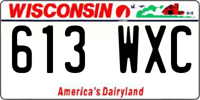 WI license plate 613WXC