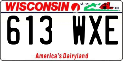 WI license plate 613WXE