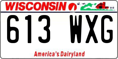 WI license plate 613WXG