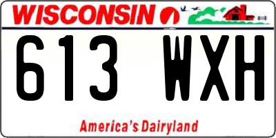 WI license plate 613WXH