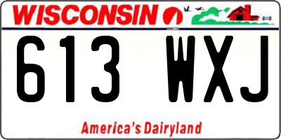 WI license plate 613WXJ