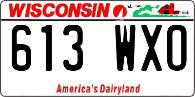 WI license plate 613WXO
