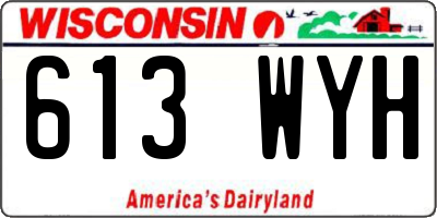 WI license plate 613WYH