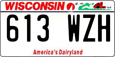 WI license plate 613WZH