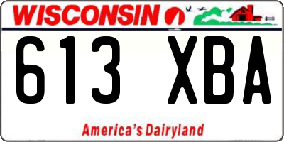 WI license plate 613XBA
