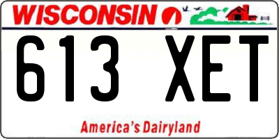 WI license plate 613XET