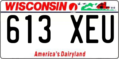 WI license plate 613XEU