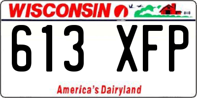 WI license plate 613XFP