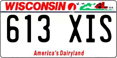 WI license plate 613XIS