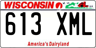WI license plate 613XML