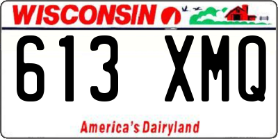 WI license plate 613XMQ