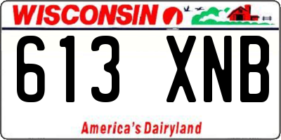 WI license plate 613XNB
