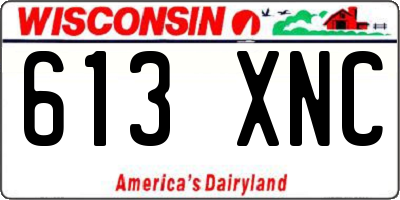 WI license plate 613XNC