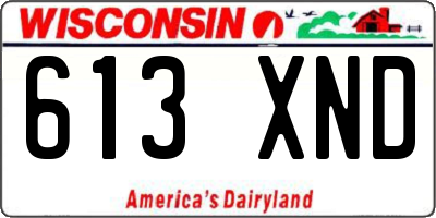 WI license plate 613XND