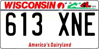 WI license plate 613XNE
