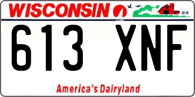 WI license plate 613XNF