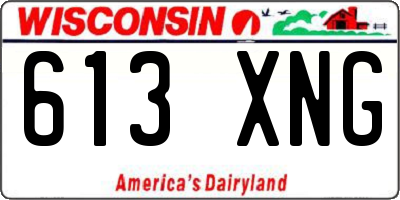 WI license plate 613XNG