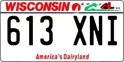 WI license plate 613XNI