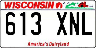 WI license plate 613XNL