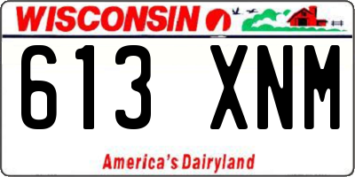 WI license plate 613XNM