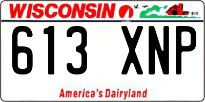 WI license plate 613XNP