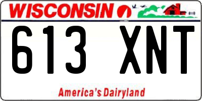 WI license plate 613XNT