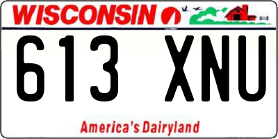 WI license plate 613XNU