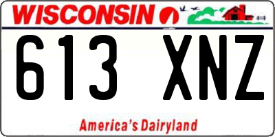WI license plate 613XNZ