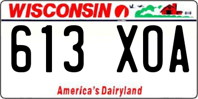 WI license plate 613XOA