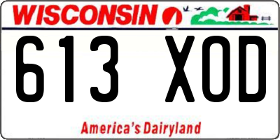 WI license plate 613XOD