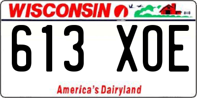 WI license plate 613XOE