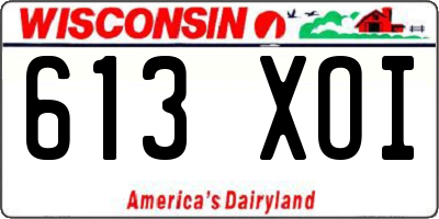 WI license plate 613XOI