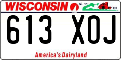 WI license plate 613XOJ