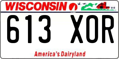 WI license plate 613XOR