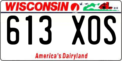 WI license plate 613XOS