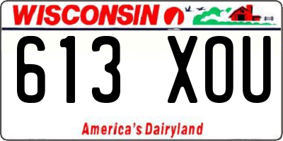 WI license plate 613XOU