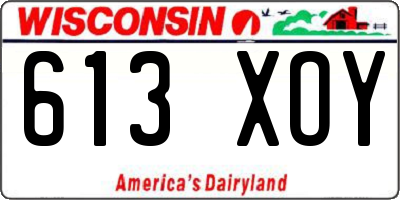 WI license plate 613XOY