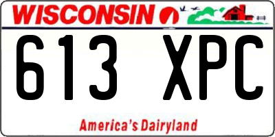 WI license plate 613XPC
